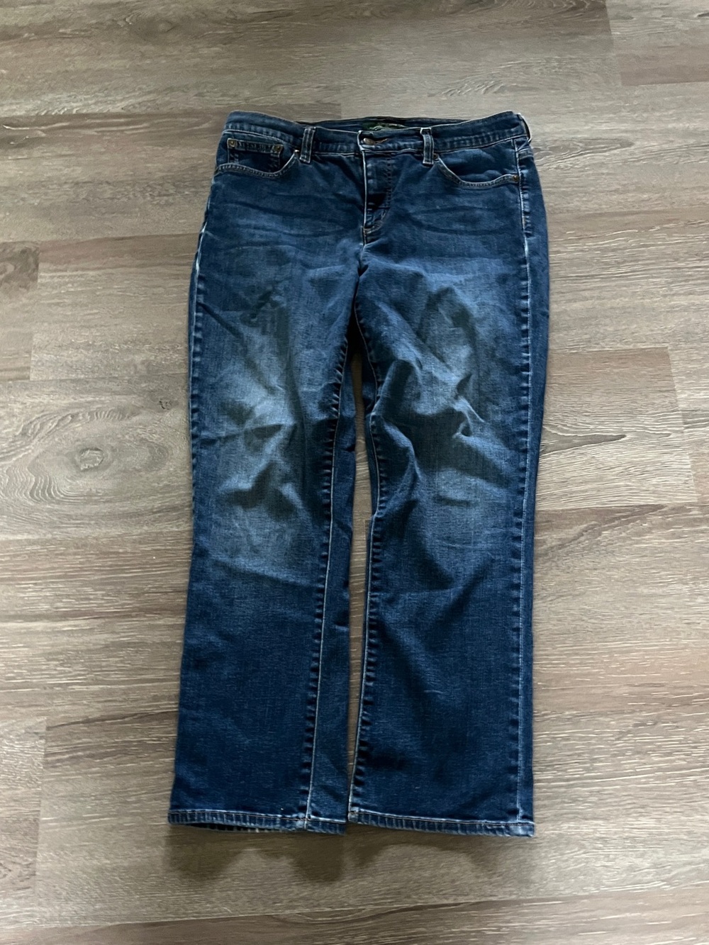 Lauren Ralph Lauren Dark Blue Straight-Leg Jeans size 12 petite